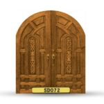 บานประตูไม้สักอบแห้ง เกรดA (บานคู่) SD072