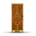 บานประตูไม้สักอบแห้ง เกรดA SD024