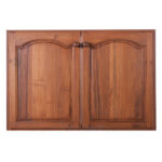 บานซิงค์ไม้สัก ทึบโค้งเข้าชุดมุ้งลวด